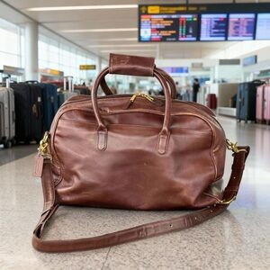 Coach Rich Brown Leather Duffel Bag